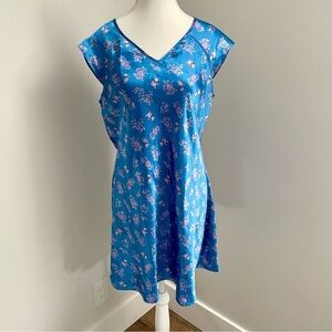 Vintage Disney Store Blue Winnie The Pooh Satin Pyjama Nightgown Size Medium